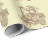 steampunk Weihnachtsmann auf Dampf-Motor Geschenkpapier (Rolleneckpunkt)