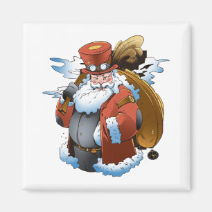 Steampunk-Weihnachtsmann im Vintage-Stil Magnet