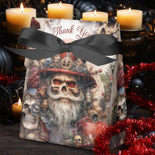Steampunk Weihnachtsmann-Totenkopf roter Zylinder  Geschenkschachtel