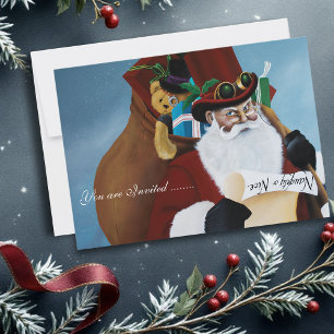 Steampunk-Weihnachtsmann viktorianische Weihnachts Einladung