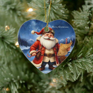 Steampunk Weihnachtsmann – Vintage Weihnachtsabent Keramik Ornament