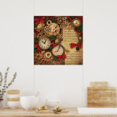 Steampunk-Weihnachtsposter Poster (Küche)