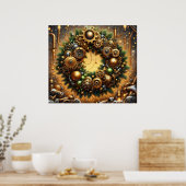 Steampunk-Weihnachtsposter Poster (Küche)