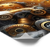 Steampunk-Weihnachtsposter Poster (Ecke)