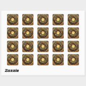 Steampunk-Weihnachtssticker Quadratischer Aufkleber (Blatt)