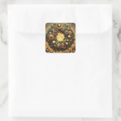 Steampunk-Weihnachtssticker Quadratischer Aufkleber (Tasche)