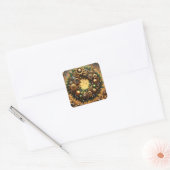 Steampunk-Weihnachtssticker Quadratischer Aufkleber (Umschlag)
