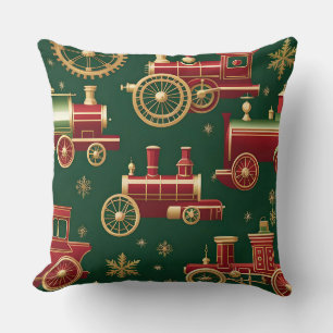Steampunk-Weihnachtszug-Kissen Kissen