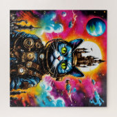 Steampunk Weltraumkatze II Puzzle (Horizontal)