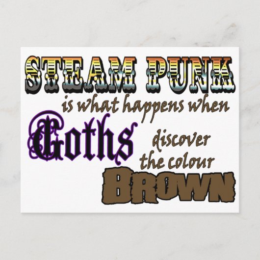 Steampunk: wenn Goths Brown entdecken Postkarte (Vorderseite)