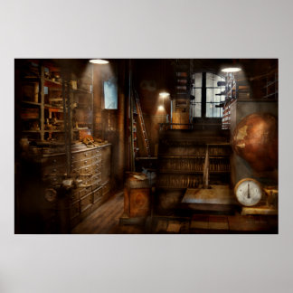 Steampunk - Werkzeugzimmer eines verrückten Mannes Poster