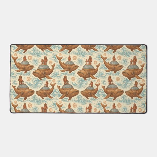 Steampunk Whale Sub Voyage Schreibtischunterlage (Vorderseite)