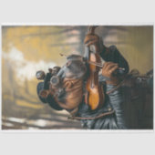 Steampunk Whimsical Hippo Violine Seidenpapier (Vorderseite)