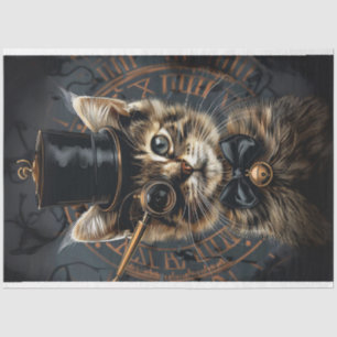 Steampunk Whiskers Kitten Decoupage Seidenpapier