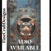 Steampunk White Mouse & Red Heart BQ1 Decoupage Seidenpapier