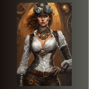 Steampunk Wild West Woman Schnitt v2 Seidenpapier