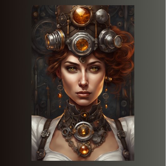 Steampunk Wild West Woman Schnitt v3 Seidenpapier