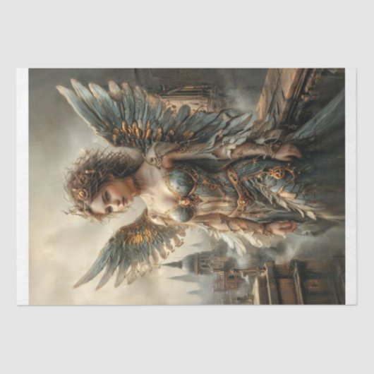 Steampunk Winged Guardian Decoupage Seidenpapier (Vorderseite)