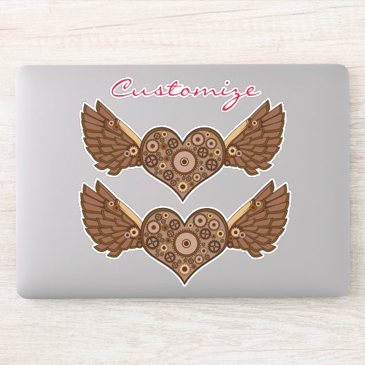 Steampunk Winged Heart mit Gears Thunder_Cove Aufkleber (Computer)