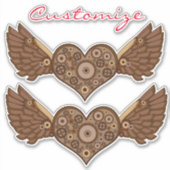 Steampunk Winged Heart mit Gears Thunder_Cove Aufkleber (Vorderseite)