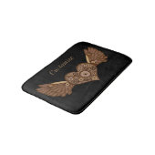 Steampunk Winged Heart mit Gears Thunder_Cove Badematte (Schrägansicht)