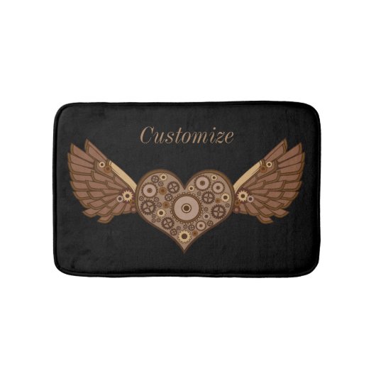 Steampunk Winged Heart mit Gears Thunder_Cove Badematte (Vorderseite)