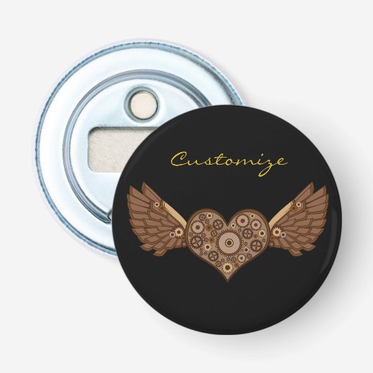 Steampunk Winged Heart mit Gears Thunder_Cove Flaschenöffner (Vorderseite)