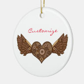 Steampunk Winged Heart mit Gears Thunder_Cove Keramik Ornament (Links)