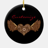 Steampunk Winged Heart mit Gears Thunder_Cove Keramik Ornament (Hinten)