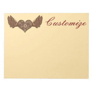 Steampunk Winged Heart mit Gears Thunder_Cove Notizblock
