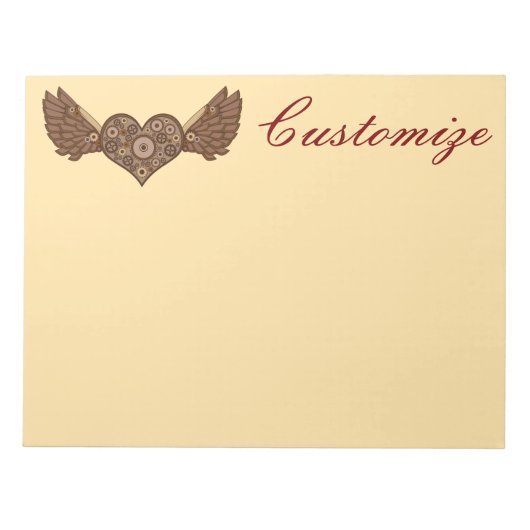 Steampunk Winged Heart mit Gears Thunder_Cove Notizblock (Vorderseite)
