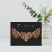 Steampunk Winged Heart mit Gears Thunder_Cove Postkarte (Stehend Vorderseite)