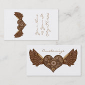 Steampunk Winged Heart mit Gears Thunder_Cove Visitenkarte (Vorne/Hinten)