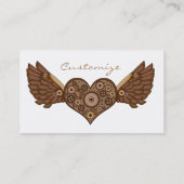 Steampunk Winged Heart mit Gears Thunder_Cove Visitenkarte (Rückseite)