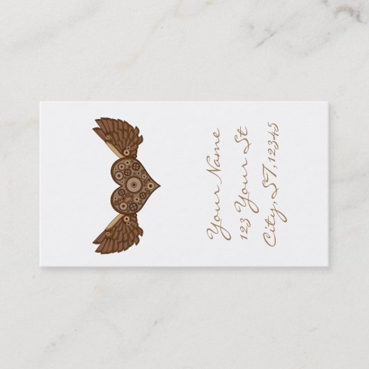 Steampunk Winged Heart mit Gears Thunder_Cove Visitenkarte (Vorderseite)