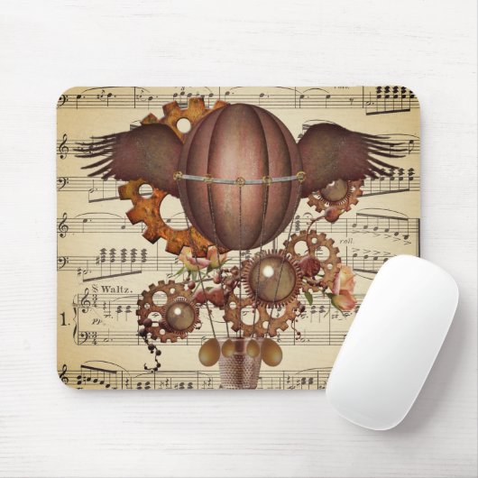 Steampunk Winged Heißluftballon Mousepad (Mit Mouse)
