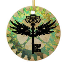 Steampunk Winged Key und Cog Wheel