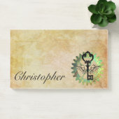 Steampunk Winged Key und Cog Wheel Post-It Notes Klebezettel (Büro)