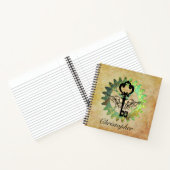 Steampunk Winged Key und Cog Wheel Spiral Notebook Notizblock (Innenseite)
