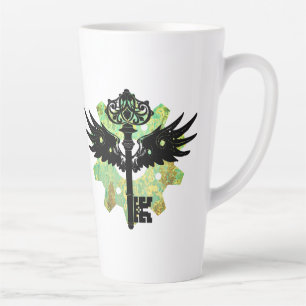 Steampunk Winged Key und Cogwheel Milchtasse