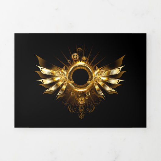 Steampunk wings dreifach-gefaltete programmkarte (Cover)