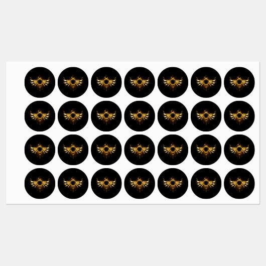 Steampunk wings etiketten (Blatt)