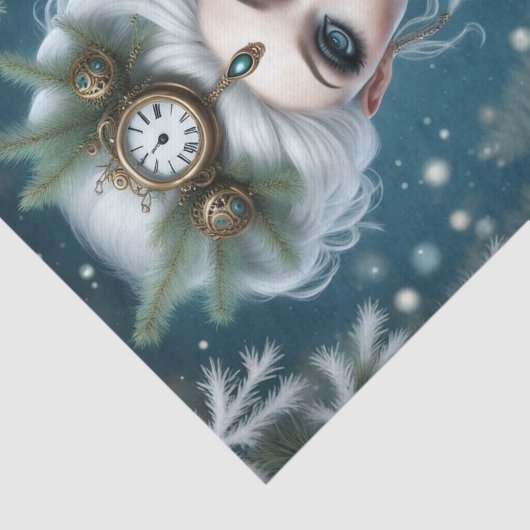 Steampunk Winter Goddess Weihnachten Decoupage Pap Seidenpapier (Ausschnitt)