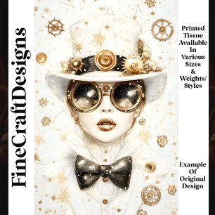 Steampunk Winter Wonderland Weiblich Q5 Decoupage Seidenpapier
