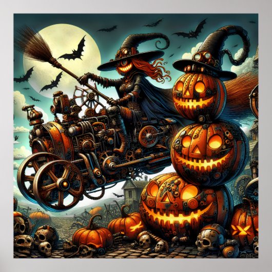 Steampunk Witch Art Poster (Vorne)