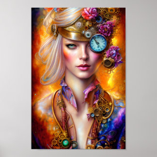 Steampunk Woman # 2, Digital Art Poster