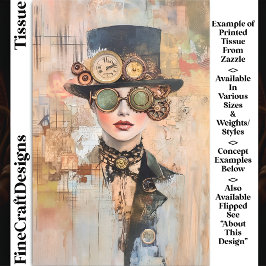 Steampunk Woman Collage Portrait DJ9R Decoupage Seidenpapier