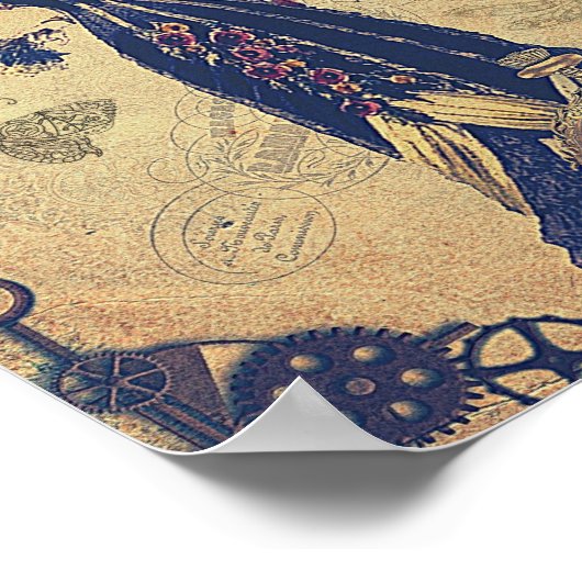 Steampunk Woman cool Poster (Ecke)