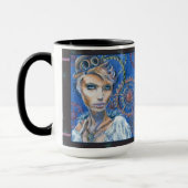 Steampunk Woman Fantasy Portrait Tasse mit Gears (Links)
