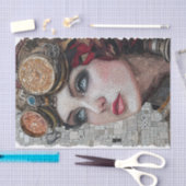 Steampunk Woman Goggles 1/2 Imitate Mosaik 025 Seidenpapier (Handwerk)